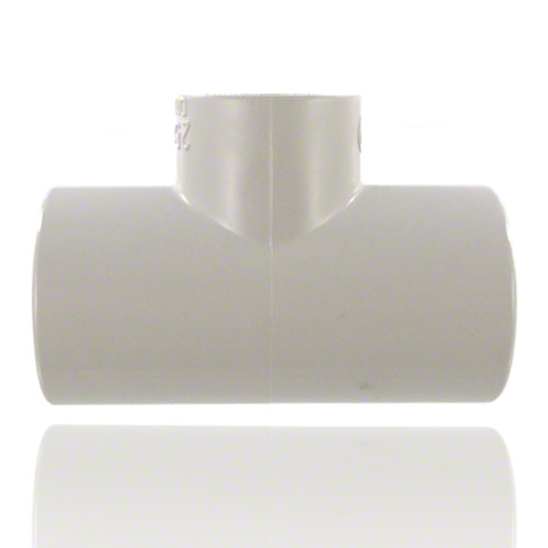 PVC-C reducing Tee 90&deg;, with reduced branch and solvent weld sockets