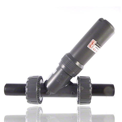 PVC-U Angle seat Relief Valve, PE100 SDR 11 male union end, EPDM