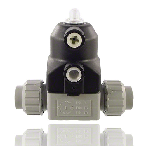 PVC C 2/2-way diaphragm valve, union, NO, Type 187