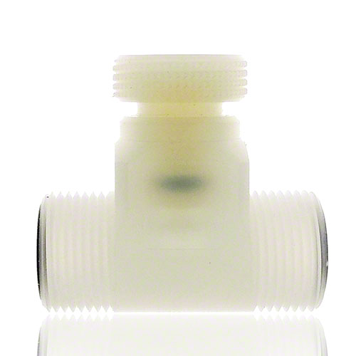 Needle valve made of PVDF with an external thread