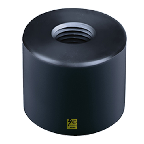 PE-el end cap for butt welding with internal thread, electrically conductive