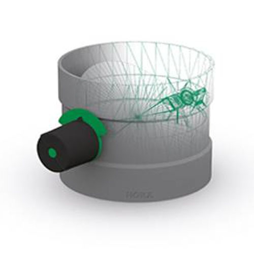 PP-el-s throttle valve with rotary knob and 15&deg; grid, sleeve on both sides, electrically conductive