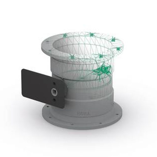 PP-el-s control damper, transverse motor support plate, flange on both sides, electrically conductive