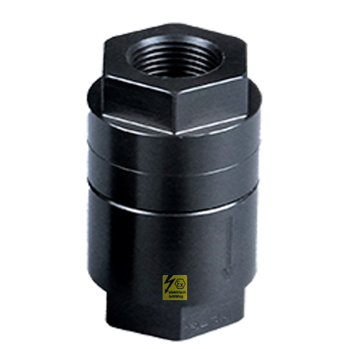 Venting valves made of PE-el, spring-loaded