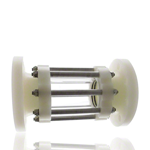 Inspection glasses made of PVDF, with Flange connection, EPDM O-Ring