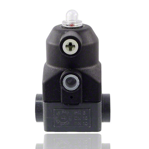 PVC U 2/2-way diaphragm valve, BSP threaded female union ends, NC, Typ 186