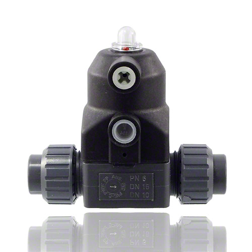 PVC U 2/2-way diaphragm valve, union socket version, NO, Typ 187