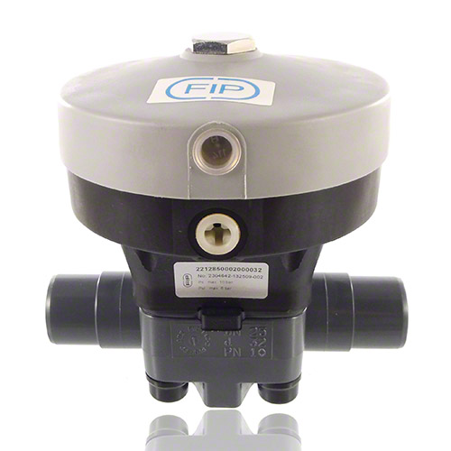 PVC C 2/2-way diaphragm valve, NO, male ends, FKM, Type 285