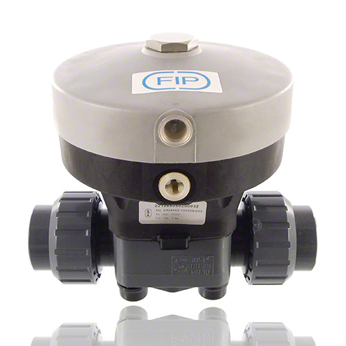 PVC C 2/2-way diaphragm valve, NO, union, PTFE/EPDM, Typ 285