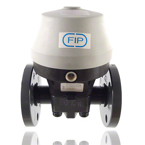 PVC U 2/2-way diaphragm valve, flange version, NC, EPDM