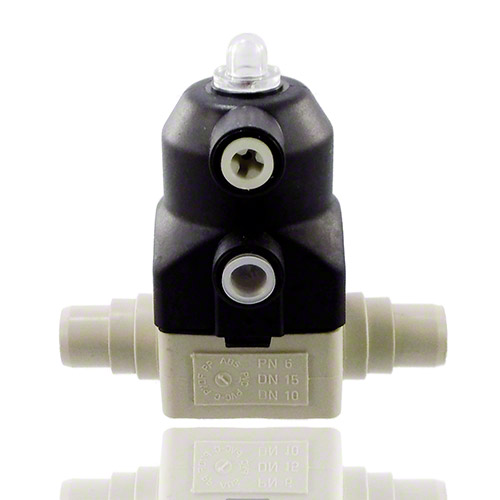 PP 2/2-way diaphragm valve, pneumatic version, weld end, type NC 186