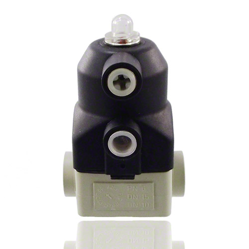 PP 2/2-way diaphragm valve, pneumatic version, threaded socket, NO, Type 187