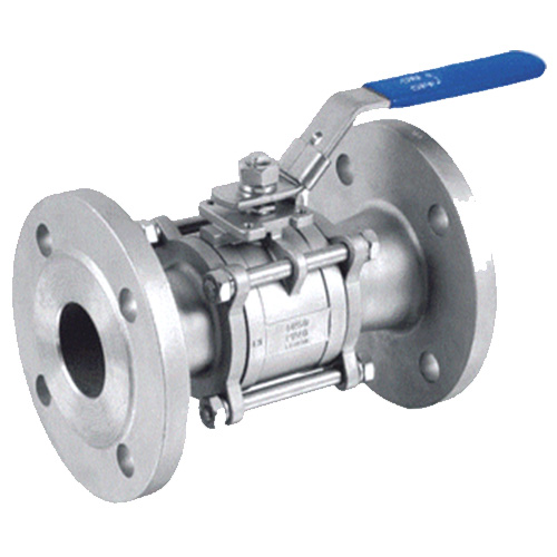 Stainless steel-flanged ball valve, three-piece, RVS 316
