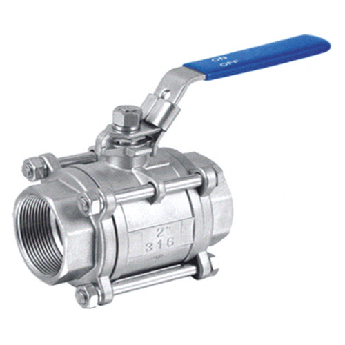 Stainless steel ball valve,three-piece, RVS 316