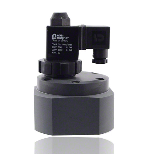 PVC-U 2/2 Way Solenoid Valve, normally closed, socket end for solvent welding, 230 V AC, EPDM