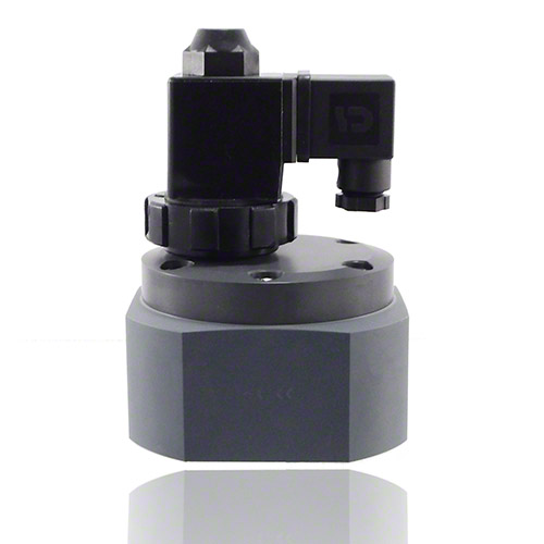 PVC-U 2/2 Way Solenoid Valve, normally closed, socket end for solvent welding, 24 V DC, FPM