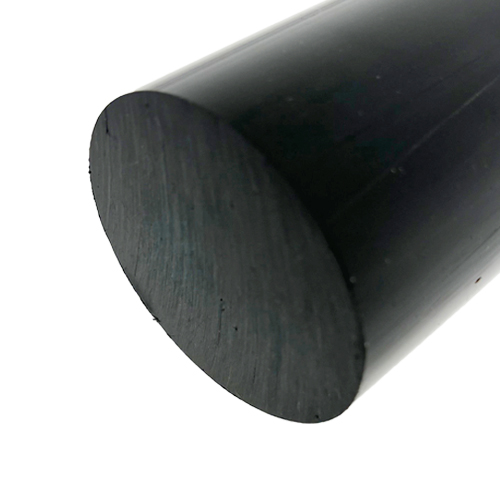 Solid rod made of PVDF-el, electrically conductive, black