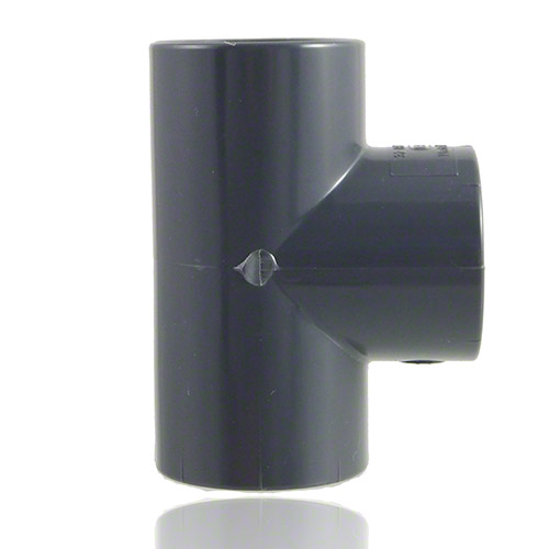 PVC-U Tee 90&deg;, with solvent weld sockets