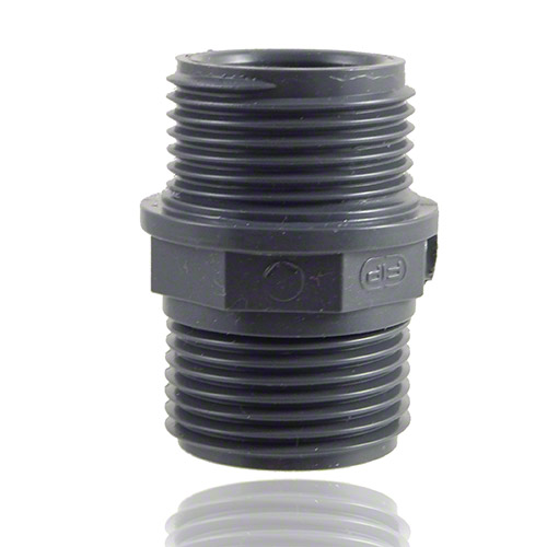 PVC-U Barrel nipple, BSP threaded male ends
