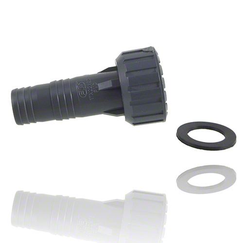 PVC-U Hose Adaptor with BSP threaded female end (R) and EPDM flat gasket