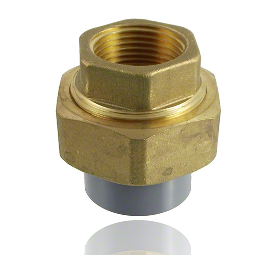 ABS Adaptor Union in PVC-U/brass, female end