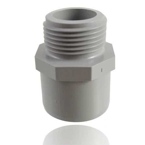 PVC-C Double Adaptor, solvent weld socket/spigot - BSP threaded male end