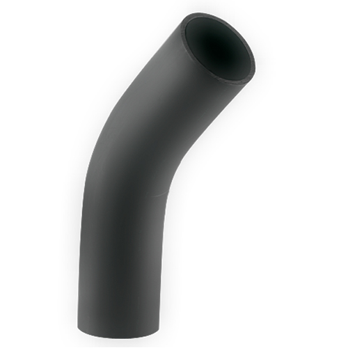 Seamless bend 45&deg;, SDR 11, PE 100-RC, long spigot for butt- and electrofusion welding