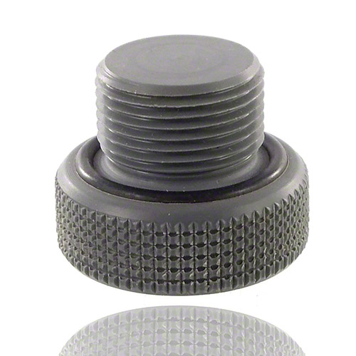 Blind plug in PVC, outside knurled