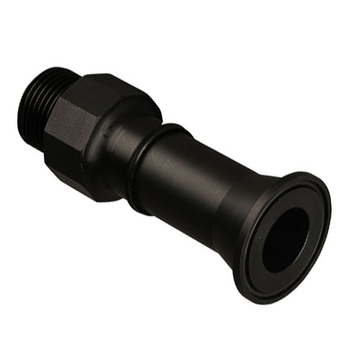 PE-el threaded nipple with TRI clamp connection, electrically conductive