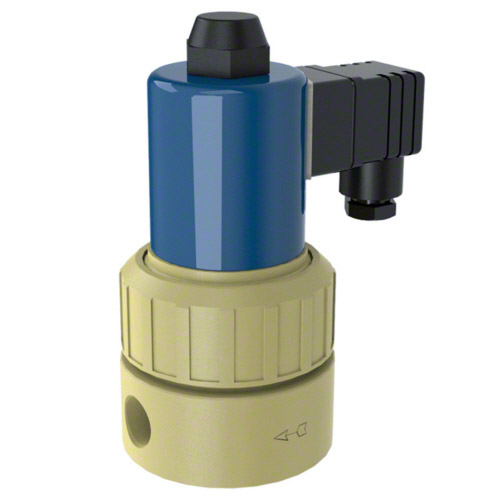 PP 2/2 Way Solenoid Valve, normally closed, fusion socket end, 24 V DC, FPM
