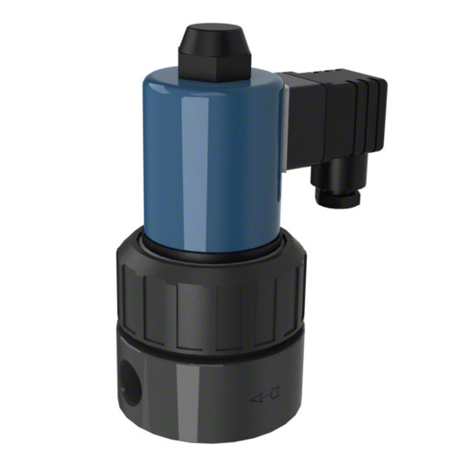 PVC-U 2/2 Way Solenoid Valve, normally closed, socket end for solvent welding, 24 V DC, FPM