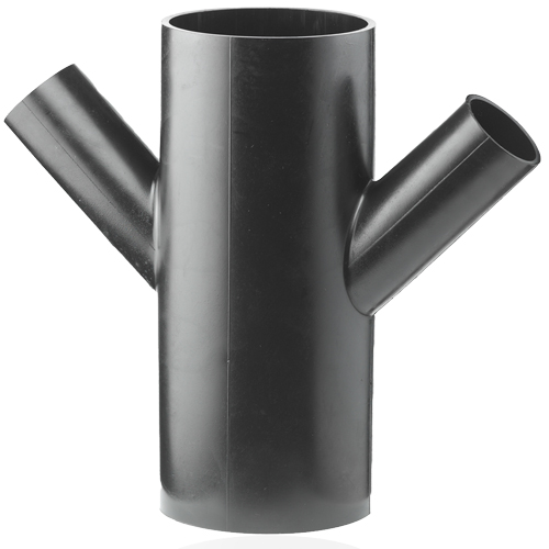 PE Double branch 45&deg;, for soil & waste systems