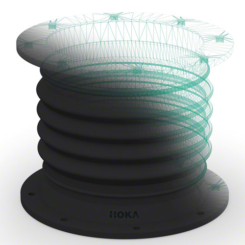 TPE soft flexible connectors 4-fold 150mm width with both sides PP flange