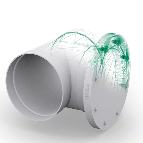 PE tee 90&deg; with socket as cleaning orifice