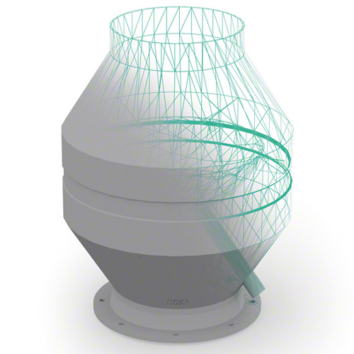 PVC condenser deflector housing with flange