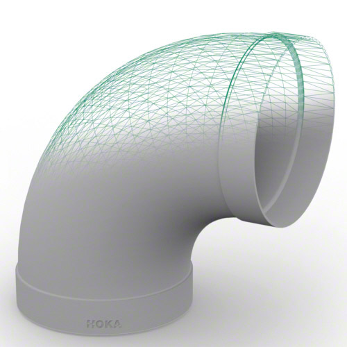 PP-el-s pipe bend with sockets 90&deg; R=DA, electrically conductive