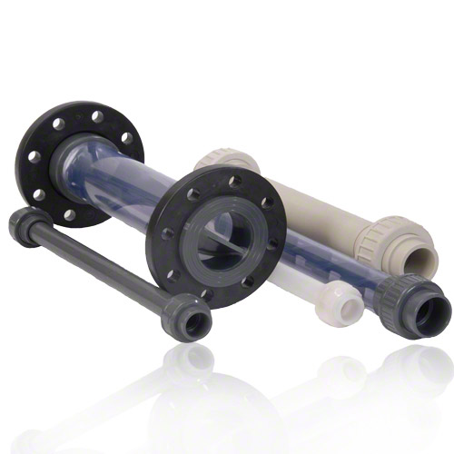 Static mixer made of PVC C with injektion nozzle, PP /Steel flanges