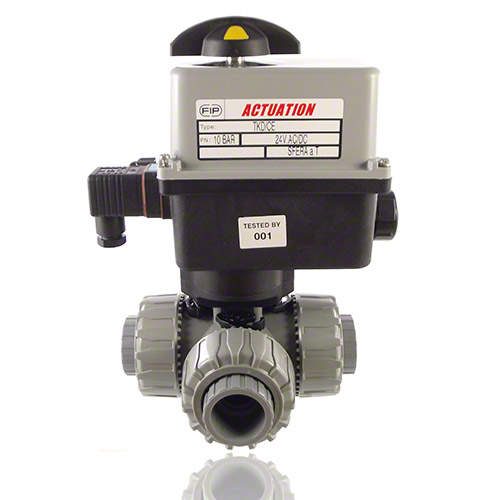 Electrically actuated&nbsp; 3-Way Ball Valve / L-bore ball