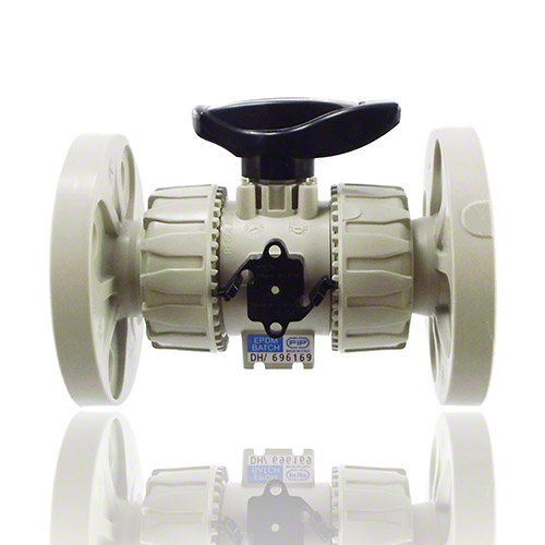 PP&nbsp; 2-Way Ball Valve with fixed flanges, drilled EN/ISO/DIN PN 10/16, according to EN 558-1, EPDM