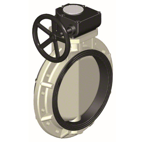 butterfly valve PP-H, intermediate flanges following DIN; EPDM