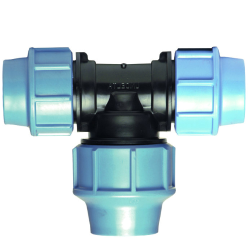 PP Compression fittings type UNIDELTA for PE pipes, T-piece 90&deg; with enlarged outlet