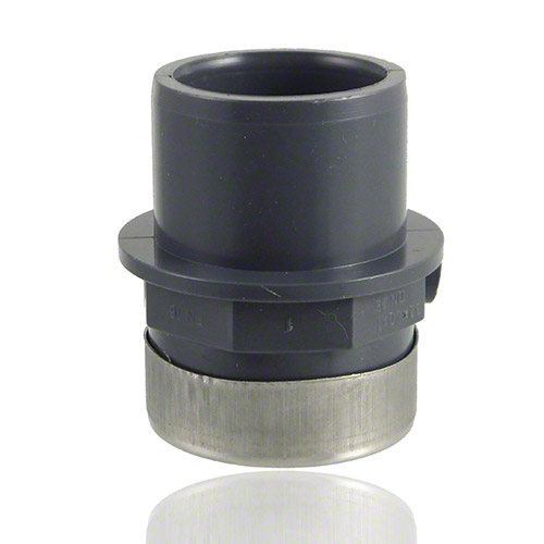 PVC-U Double Adaptor, solvent weld socket - spigot - threaded female end