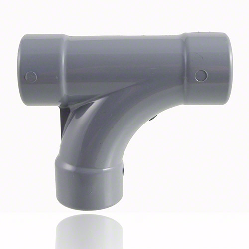 ABS Tee 90 Swept Plain with solvent weld sockets
