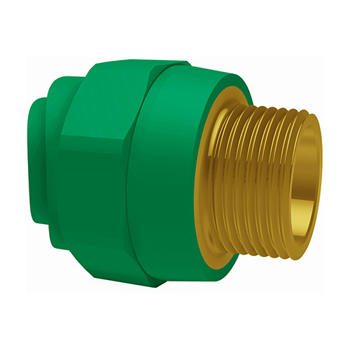 PP-RCT-RG welding saddle male thread-conical green