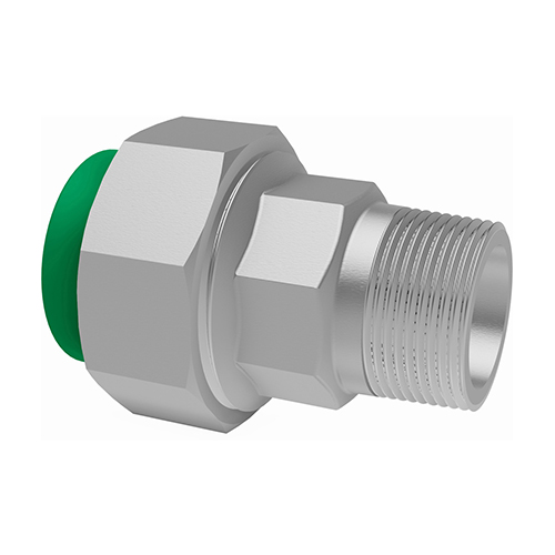 PP-RCT-V2A adapter union female thread-cylindric green w/ flat-seal-EPDM 20&deg;C/1.0MPa