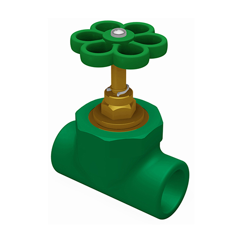 PP-RCT RG valve straight seat with handwheel green