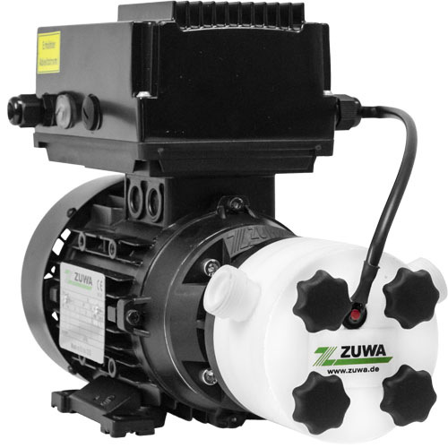 Impeller pump with motor, cable and plug, flow rate 28l/min, 400 V, with frequency converter, FKM seal