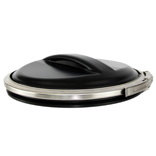 Manhole made of PE-el, without nozzle, cover made of PE-el, with new handle shape, adjustable clamping ring