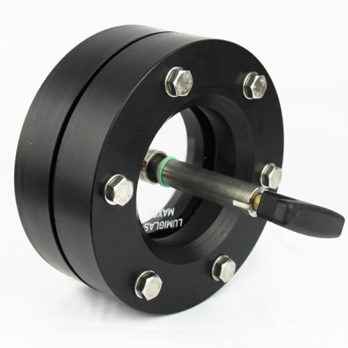 Round sight glass made of PE, with windshield wiper