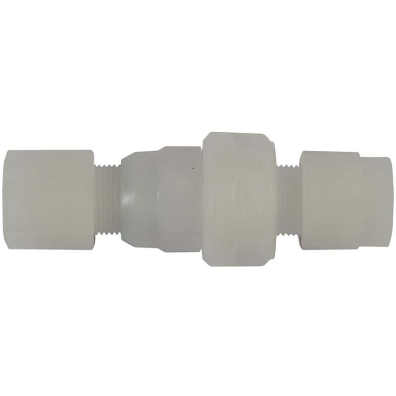 Plug check valve made of PVDF